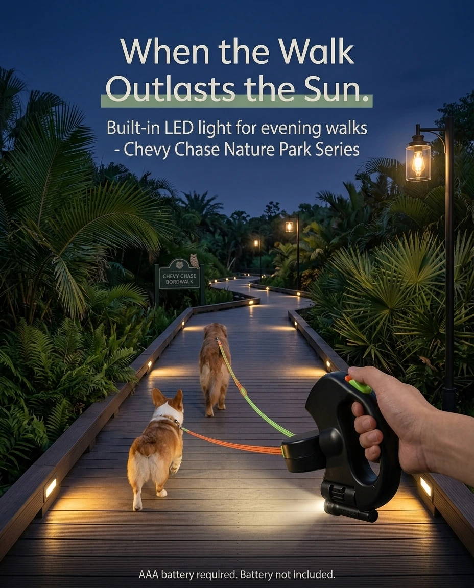 Evening boardwalk walk with the built-in LED light on the TwinWalk handle